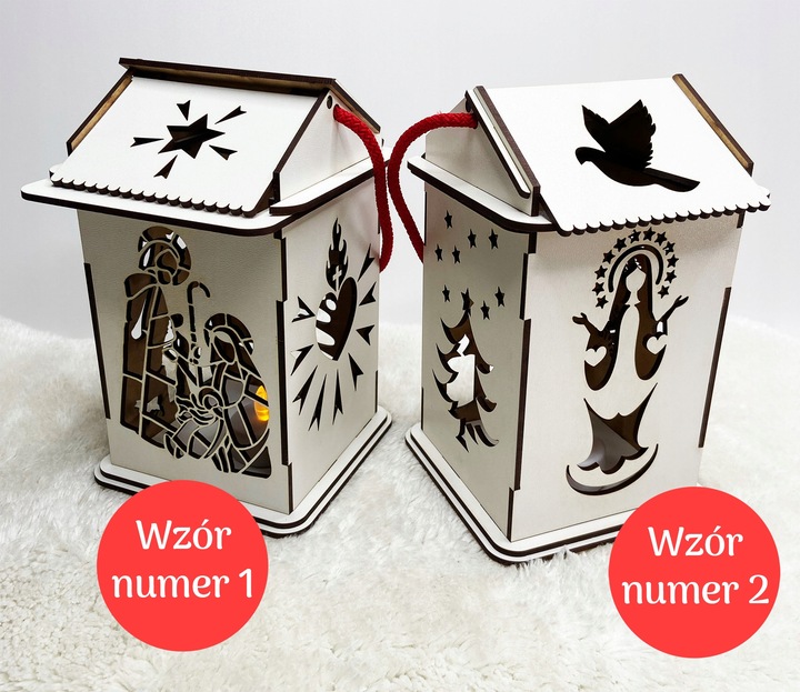 LAMPION ADWENTOWY NA RORATY BIAŁY PODŚWIETLANY