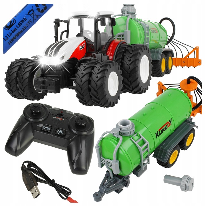 ZDALNIE STEROWANY TRAKTOR XXL CIĄGNIK ROLNICZY PILOT R/C CYSTERNA NA WODĘ