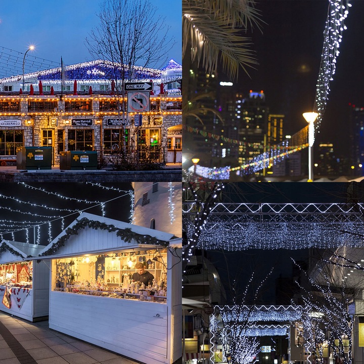 Kurtyna świąteczna 500LED 17,5m SOPLE BIAŁA ZIMNA + FLASH