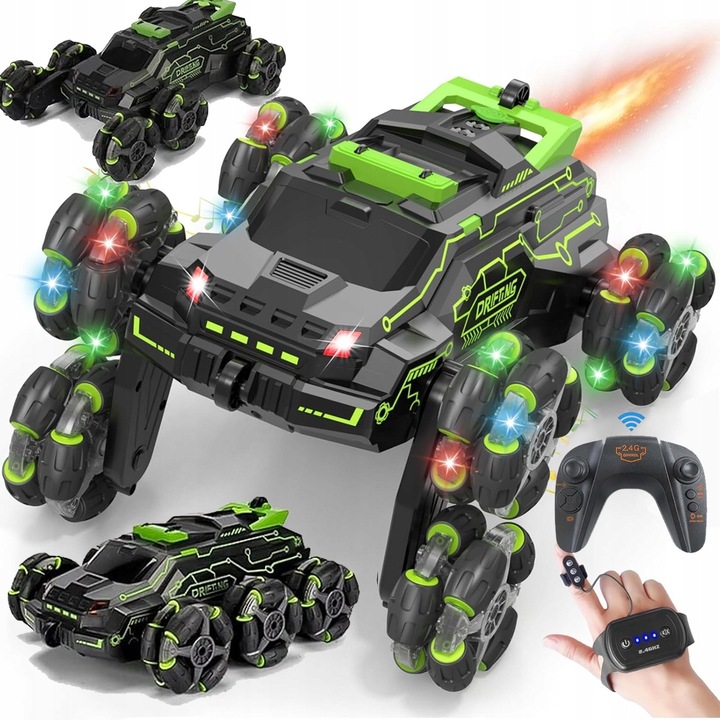 SAMOCHÓD ZDALNIE STEROWANY RC RĘKĄ GESTAMI PILOT AUTO PODŚWIETLENIE 4x4