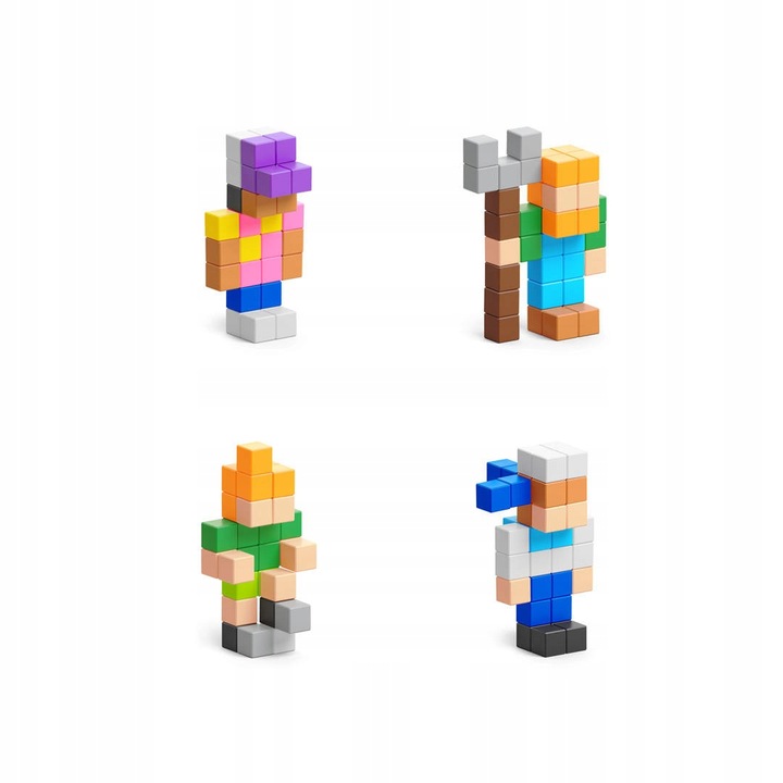 Klocki magnetyczne kreatywne Niespodzianka PIXIO Mini figures 27-44 klocków