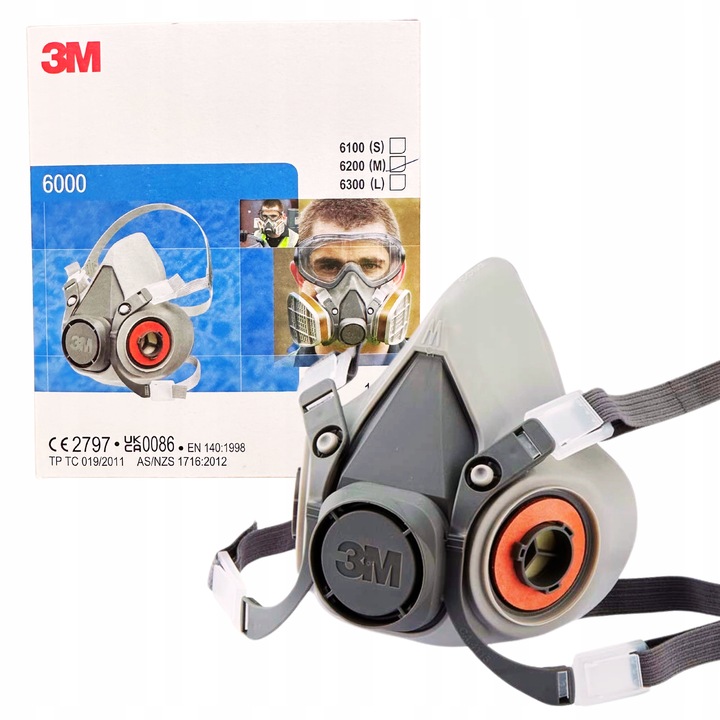 Maska 3M 6200/6300 półmaska M/L do filtrów 6051 6055 6057 6059 6099 6035