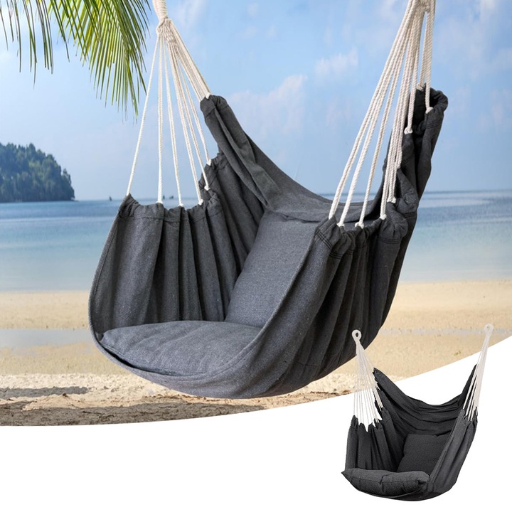 NOWOCZESNY HAMAK FOTEL OGRODOWY WISZĄCY KRZESŁO HUŚTAWKA