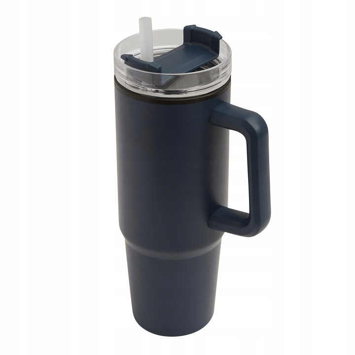 KUBEK TERMICZNY Z UCHWYTEM 900 ml ze słomką duży do auta Kubek na wodę kawę