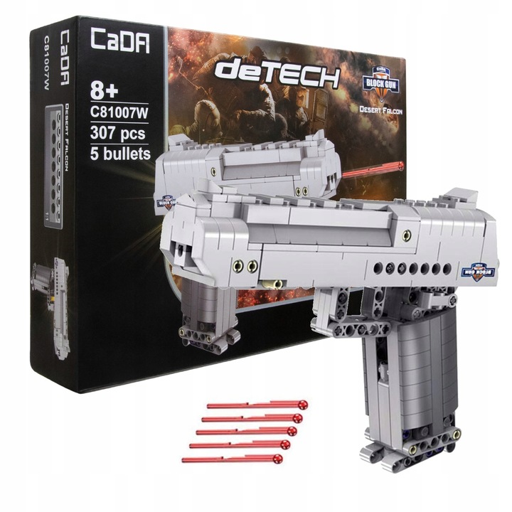 ZESTAW KLOCKI KONSTRUKCYJNE CADA DESERT EAGLE 5 POCISKÓW BROŃ PISTOLET
