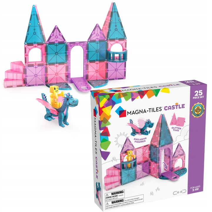 MAGNA-TILES Klocki Magnetyczne Konstrukcyjne Zamek 25 elementów