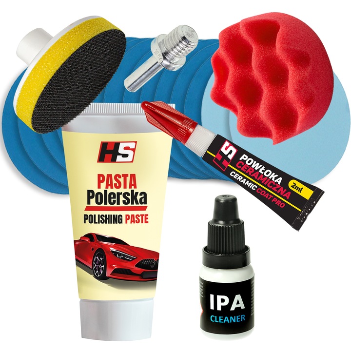 ZESTAW DO POLEROWANIA LAMP REGENERACJI REFLEKTORÓW HS + POWŁOKA CERAMICZNA