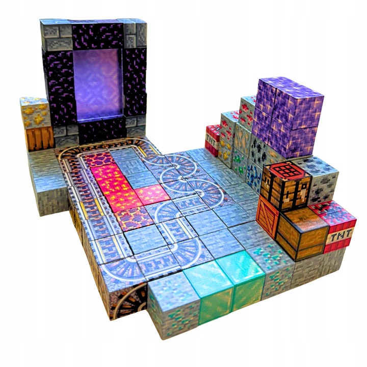 KLOCKI MAGNETYCZNE SZEŚCIANY ZESTAW 100 KLOCKÓW + 1 LUDZIK BLOKI PIKSELE