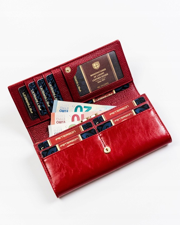 PETERSON pojemny portfel skórzany damski bigiel