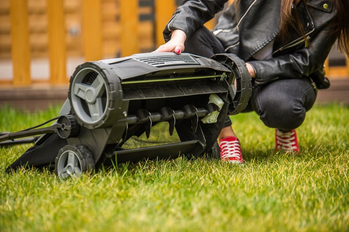 AERATOR WERTYKULATOR ELEKTRYCZNY LEHMANN DO TRAWY REGULACJA Z KOSZEM 2600W