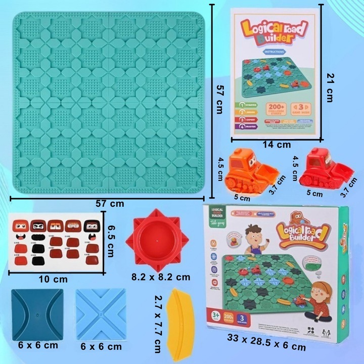 Gra Logiczna dla Dzieci Tor Przeszkód Plansza Koparki Zabawka Edukacyjna 3+