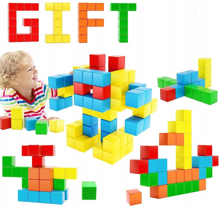 Klocki Konstrukcyjne Magnetyczne Edukacyjne Duże Zestaw Klocków Dla Dzieci