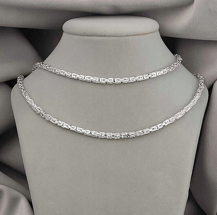 Łańcuszek Srebrny Splot Królewski 3,00 mm Pełny Diamentowany Grawer Gratis