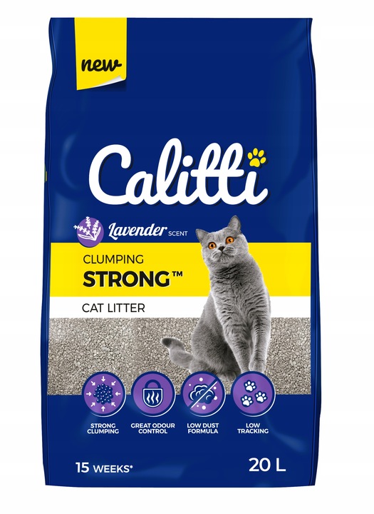 Calitti Strong Lavender 20L żwirek bentonitowy