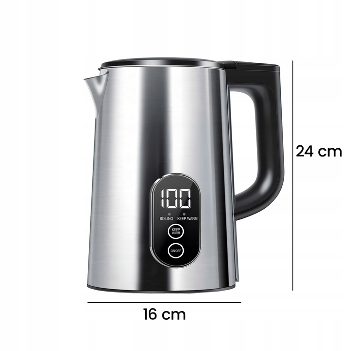 CZAJNIK ELEKTRYCZNY BEZPRZEWODOWY DOTYKOWY 1800W REGULACJA TEMPERATURY 1,8L