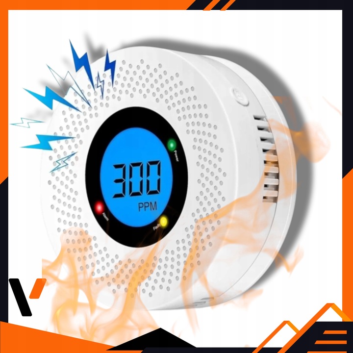 CZUJNIK CZADU DETEKTOR TLENKU WĘGLA EKRAN LCD CERTYFIKOWANY GŁOŚNY SYGNAŁ