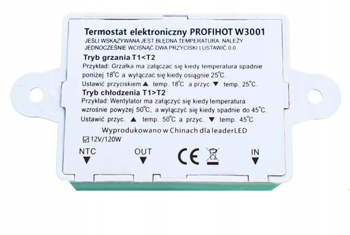TERMOSTAT ELEKTRONICZNY REGULATOR TEMPERATURY Z GNIAZKIEM I WTYCZKĄ 230V