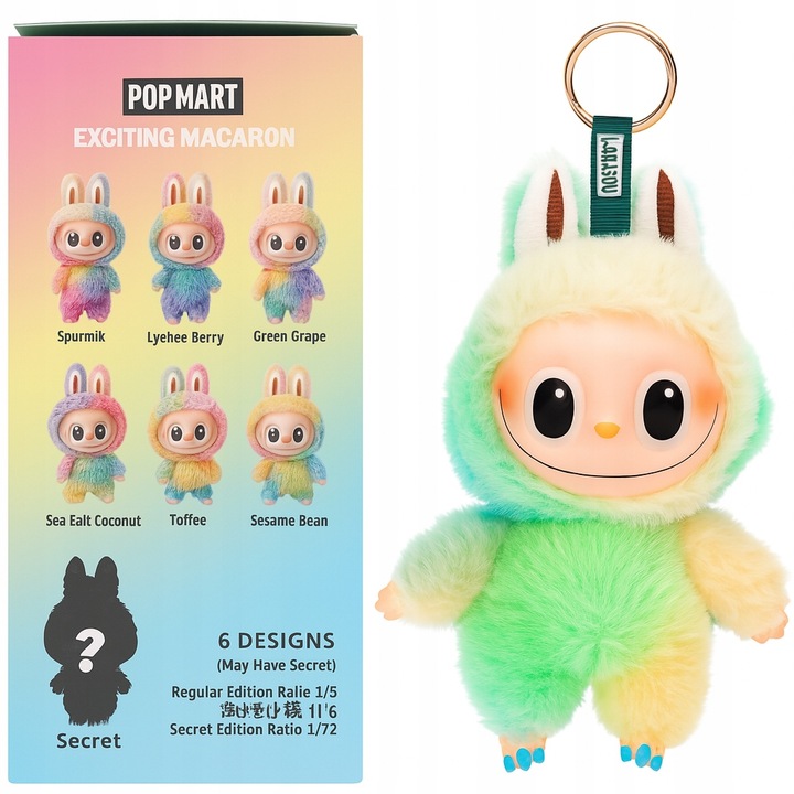 MASKOTKA LALKA LALECZKA BRELOK FIGURKA PLUSZAK Secret LABUBU tęczowy