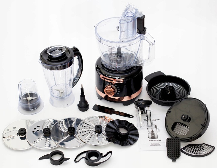 WIELOFUNKCYJNY ROBOT KUCHENNY BERLINGER 1800W BLENDER SZATKOWNICA MŁYNEK