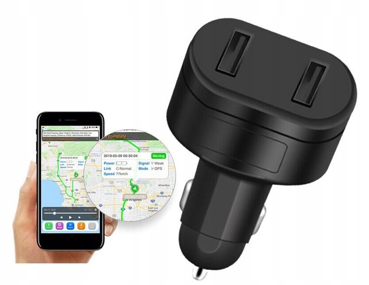 LOKALIZATOR GPS SINOTRACK ST909 Z ŁADOWARKĄ USB SERWER APP BEZ ABONAMENTU