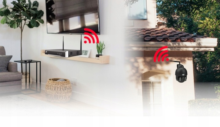 BEZPRZEWODOWA KAMERA OBROTOWA ZEWNĘTRZNA WIFI CZARNA 8Mpx 4K MONITORING DVS