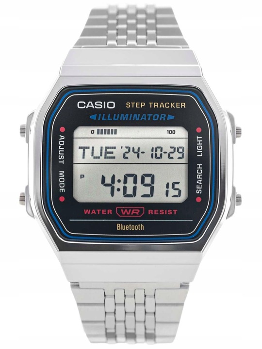 ZEGAREK CASIO ABL-100WE-1AEF VINTAGE SREBRNY BLUETOOH KROKOMIERZ DATOWNIK