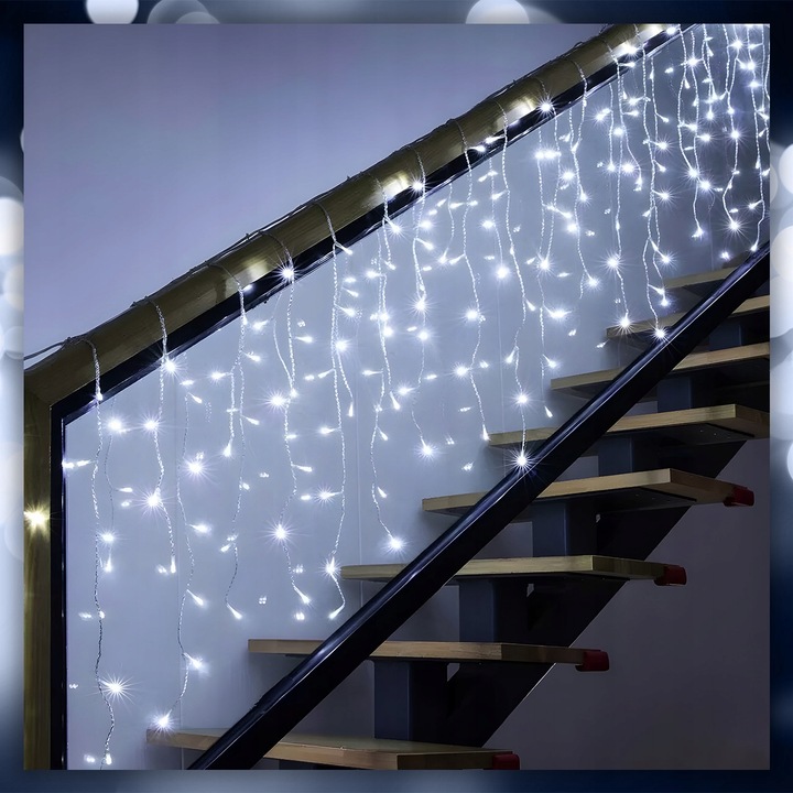 SOPLE LAMPKI CHOINKOWE ZIMNE 300 LED 14,5 M GRUBY KABEL FLASH ZEWNĘTRZNE