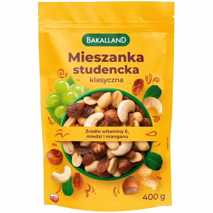 Mieszanka studencka klasyczna Bakalland 4x400g orzechy JAKOŚĆ PREMIUM