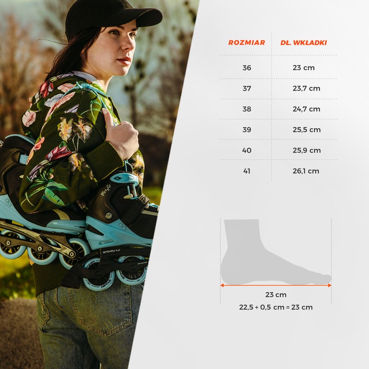 Rolki damskie Spokey MrsFIT ABEC-7 Carbon rozm 36