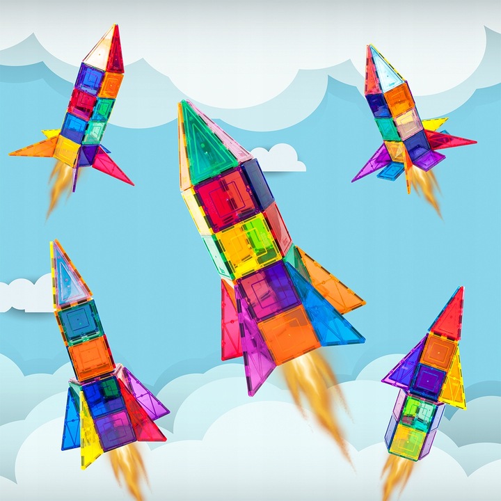 Klocki magnetyczne konstrukcyjne dla dzieci duże edukacyjne budowlane 32 el