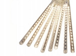 Sople SPADAJĄCY ŚNIEG 50cm METEORY kurtyna świetlna BIAŁE ZIMNE zewnętrzne