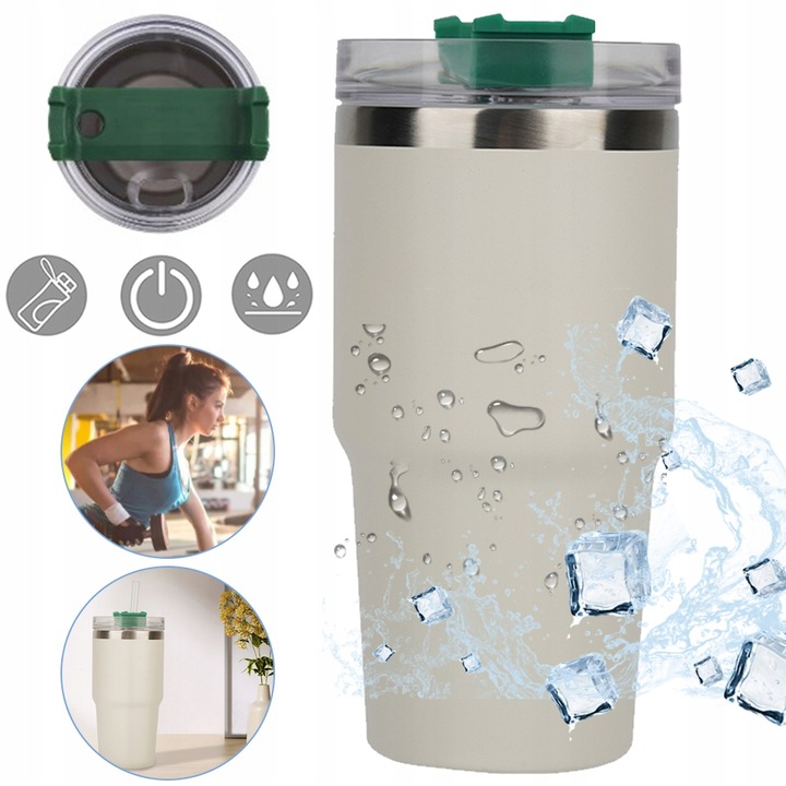 KUBEK TERMICZNY DO KAWY NA WYNOS, KUBEK PODRÓŻNY BUTELKA NA WODĘ 591 ML