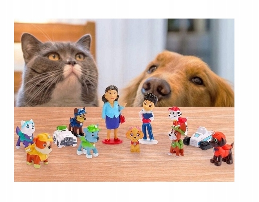 PSI PATROL PIESKI ZESTAW 10 FIGUREK I 2 POJAZDY + SASZETKA PSI PATROL