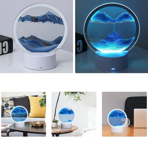 SZKŁO 3D MALOWANIE PIASKIEM KLEPSYDRA OBRÓT O 360° ŚCIEMNIANIE DOTYKOWE