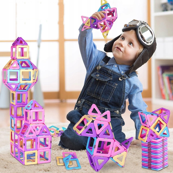 MAGNETYCZNE KLOCKI KONSTRUKCYJNE, 40 KLOCKÓW MAGNETYCZNYCH DLA DZIECI