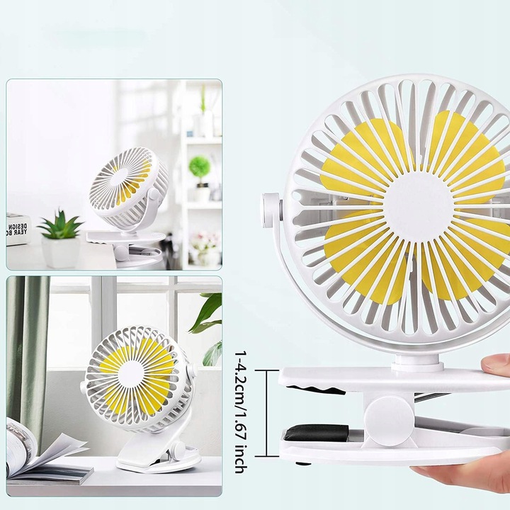 WENTYLATOR DO WÓZKA Z KLIPSEM USB WENTYLATOR DO ŁADOWANIA, WENTYLATOR