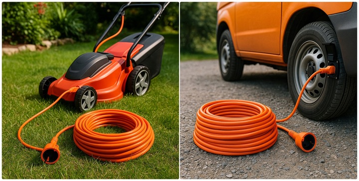 PRZEDŁUŻACZ OGRODOWY 3X1,5 15M budowlany do kosiarki z uziemieniem SPECDOM