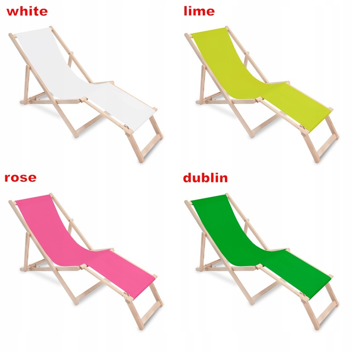 Leżak Drewniany z Podnóżkiem na Balkon Taras Ogród Plażę Nadruk Wzory Mix