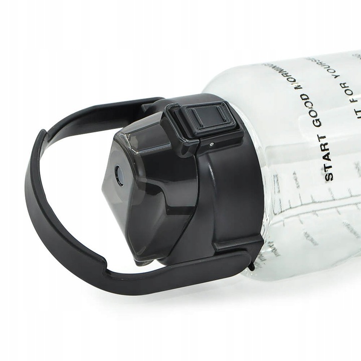 BUTELKA NA WODĘ BIDON Z MIARKĄ ZE SŁOMKĄ PRZYPOMNIENIEM SIŁOWNIA FITNESS 2L