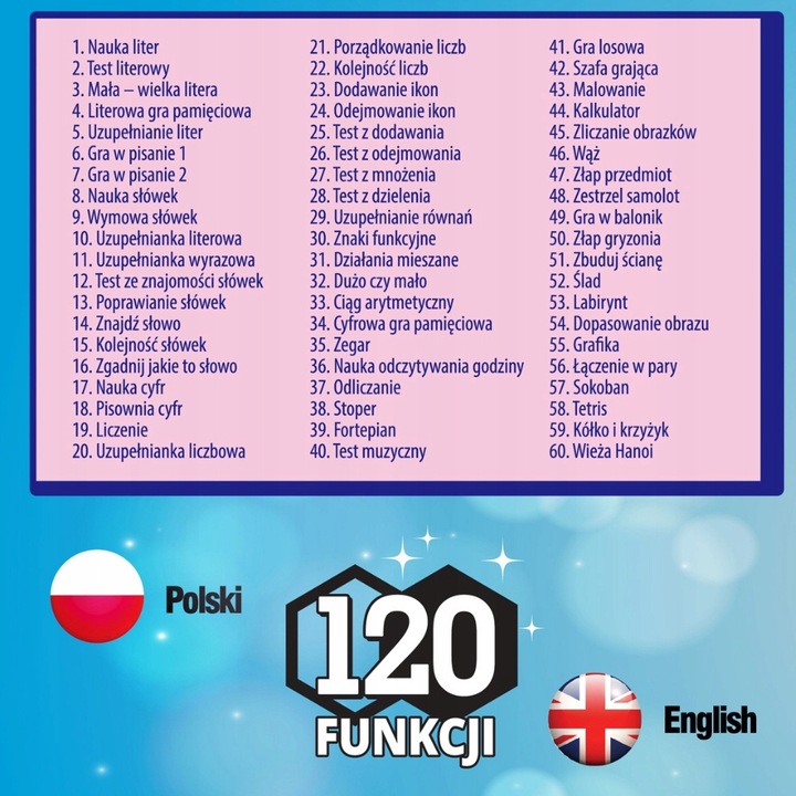 KOMPUTER dla dzieci ZABAWKOWY edukacyjny PREZENT dla chłopaka NIEBIESKI