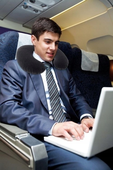 2x ZAGŁÓWEK PODUSZKA NA SZYJĘ DO SAMOCHODU SAMOLOTU ROGAL PODRÓŻNA DMUCHANA