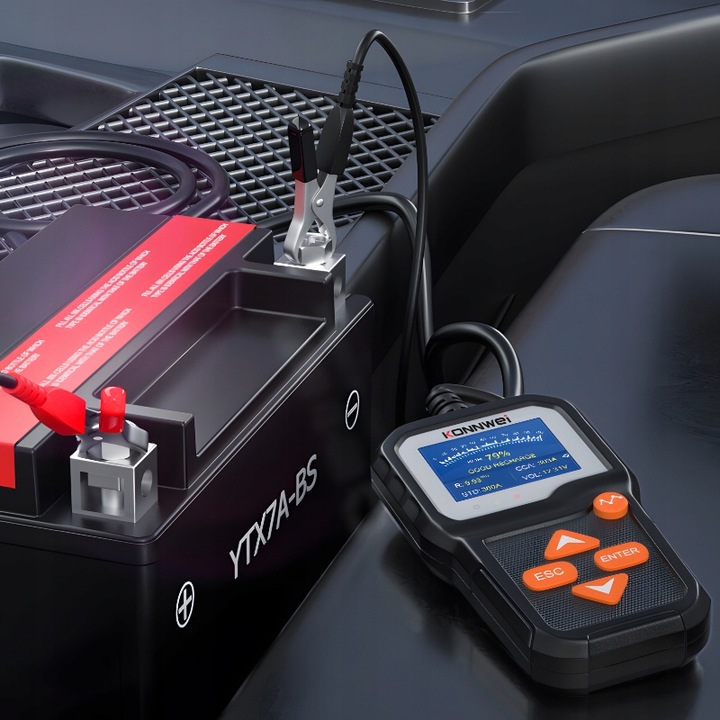 Tester Akumulatorów Konnwei KW650 z LCD Miernik Rozruchu Cyfrowy 6V 12V USB