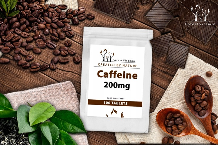 POBUDZENIE 200 mg CAFFEINE KOFEINA SPALACZ TERMOGENIK MIGRENA KONCENTRACJA