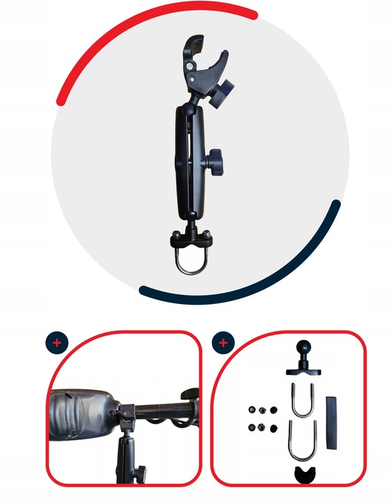 UCHWYT DO SILNIKA DZIOBOWEGO 15CM MOCOWANIE NA RELING Q-ERGO