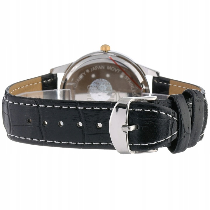 Zegarek męski klasyczny kwarcowy elegancki pasek skórzany analog Perfect