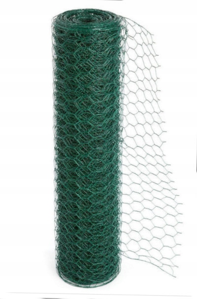 Siatka heksagonalna powlekana PCV 1.0m/25m oczko 25.4mm drut 1.07mm