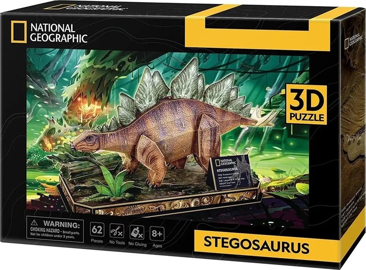 Puzzle 3D National Geographic Stegozaur - Cubic Fun