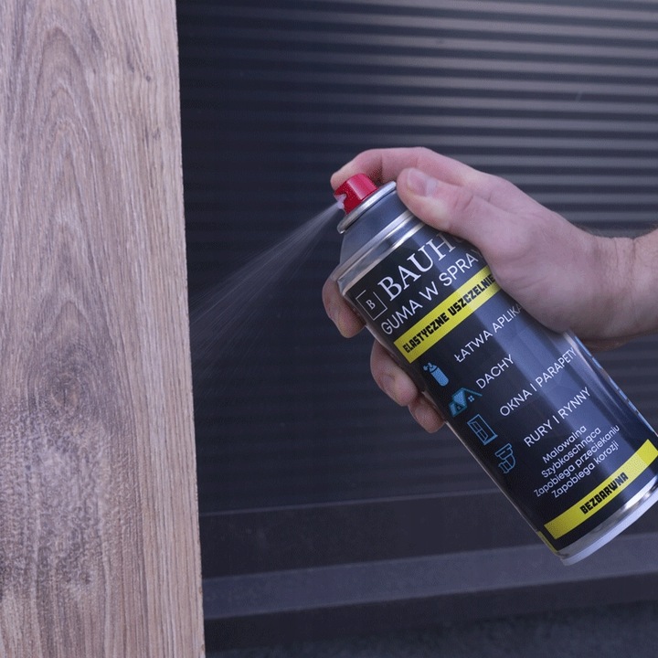 GUMA w sprayu Uszczelniacz do Kominków Okien Dachów BEZBARWNY 400ml Bauhus