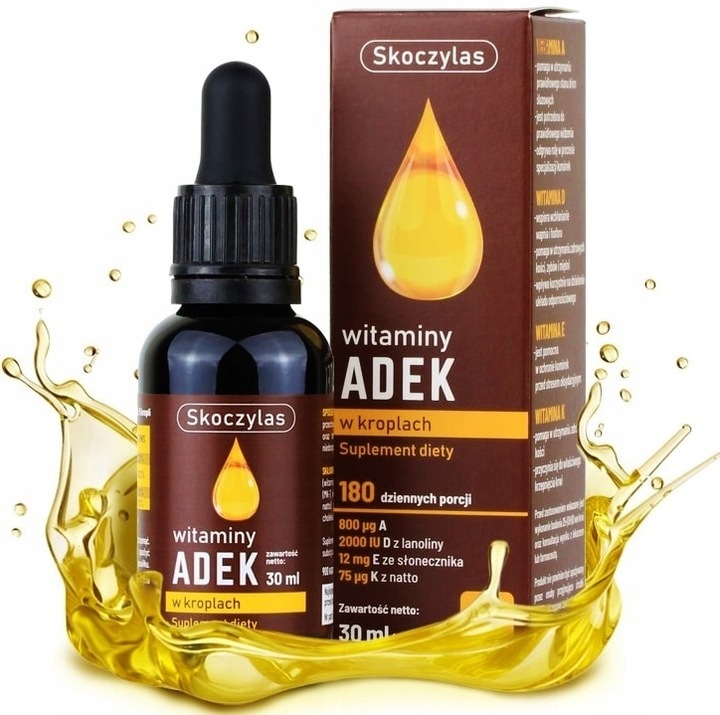 Skoczylas ADEK Witamina A D3 E K2 MK-7 krople 30ml