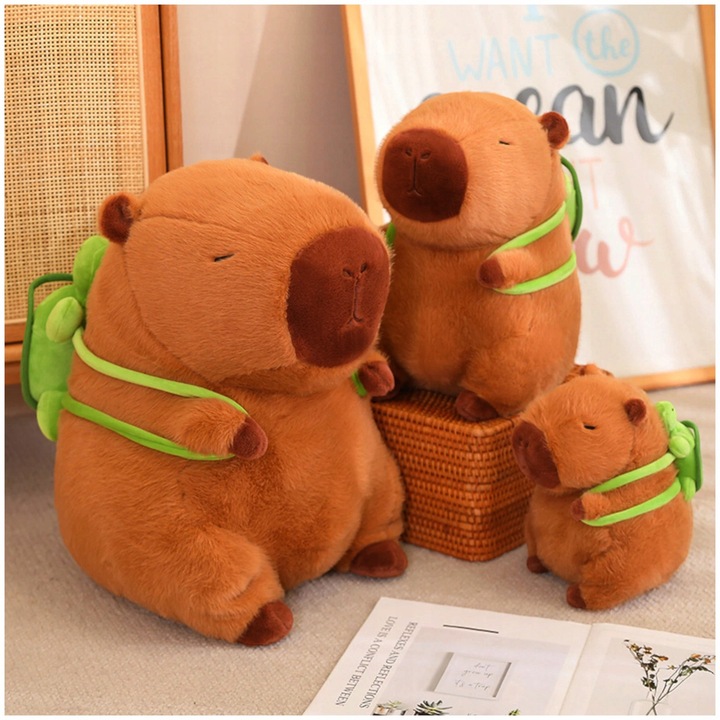 Maskotka Pluszowa Kapibara z Plecakiem 30 cm XL Miękki Pluszak Zwierzątko